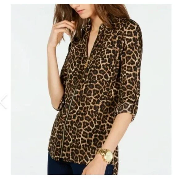 Michael Kors Tops Michael Kors Women Large Top Leopard Print
